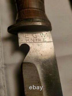 Wwii Egw Combat Couteau Dagger Ww2 Scarce Type Combat Marine Marine Avec Scabrard